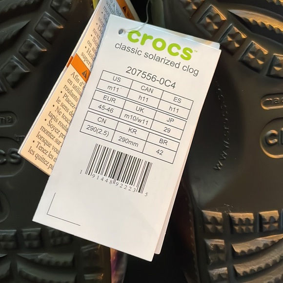 NWT Crocs Mens size 11 Classic Solarized Clog dark tie dye design NICE! - Picture 6 of 6